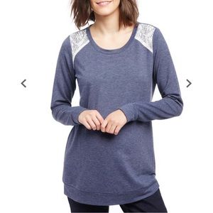 Motherhood Maternity lace shoulder sweatshirt